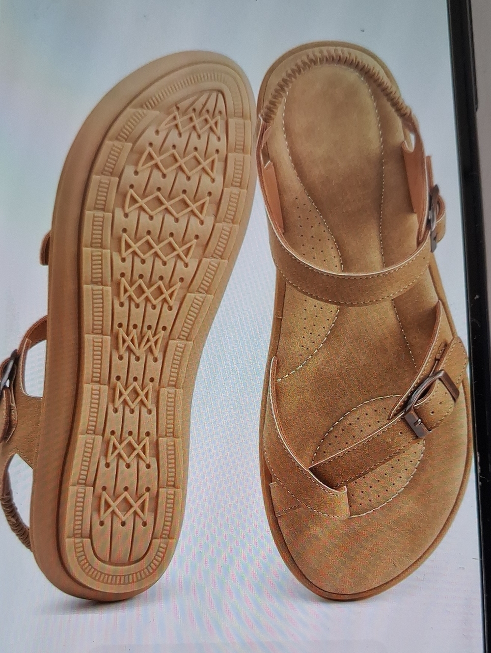 NWT Womens Brown Cushioned Sandals